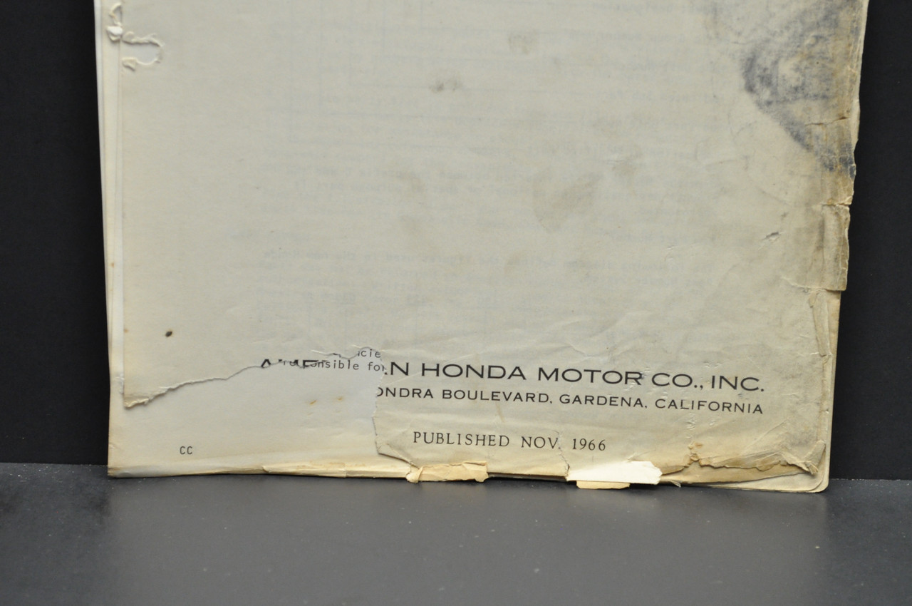 Vintage 1966-69 Honda CM91 Honda 90 Parts Catalog Diagram Manual