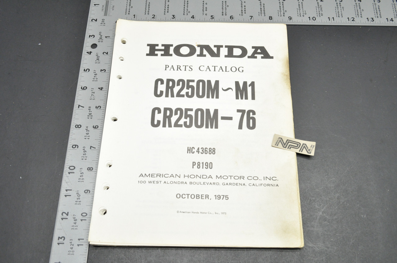 Vintage 1973-76 Honda CR250 M Elsinore M0-M1 '76 Parts Catalog Book Manual