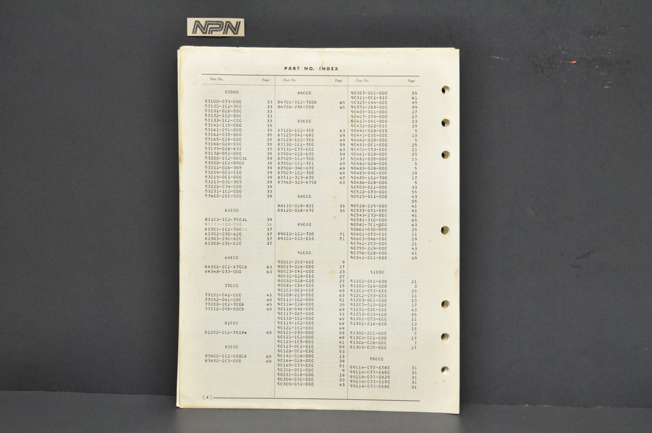 Vintage 1972-73 Honda CT90 K4 Trail 90 Parts Catalog Book Diagram Manual