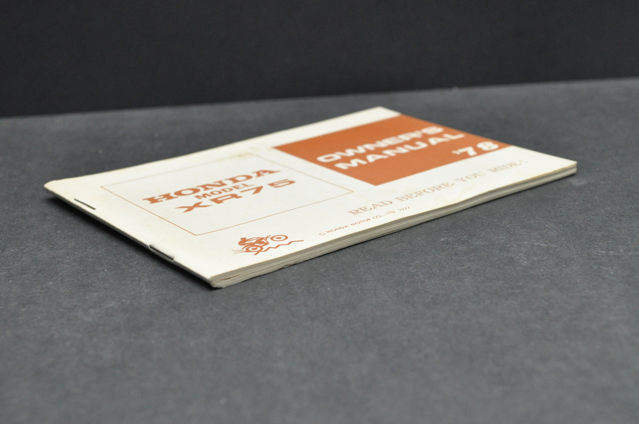 Vintage 1978 Honda XR75 '78 Motorcycle Owners Manual 1977 Print Date