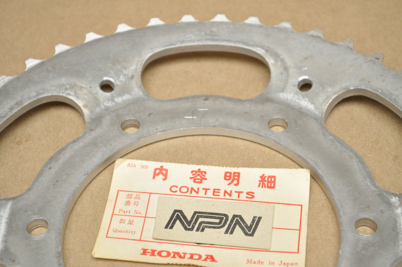 NOS Honda 1975-76 CR250 M Alloy Rear Chain Drive Sprocket 47T 41201-381-000
