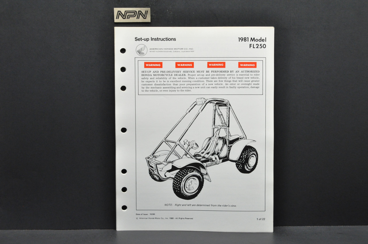 Vtg 1974-75 Honda CR125 M Elsinore M0-M1 Parts Catalog Book