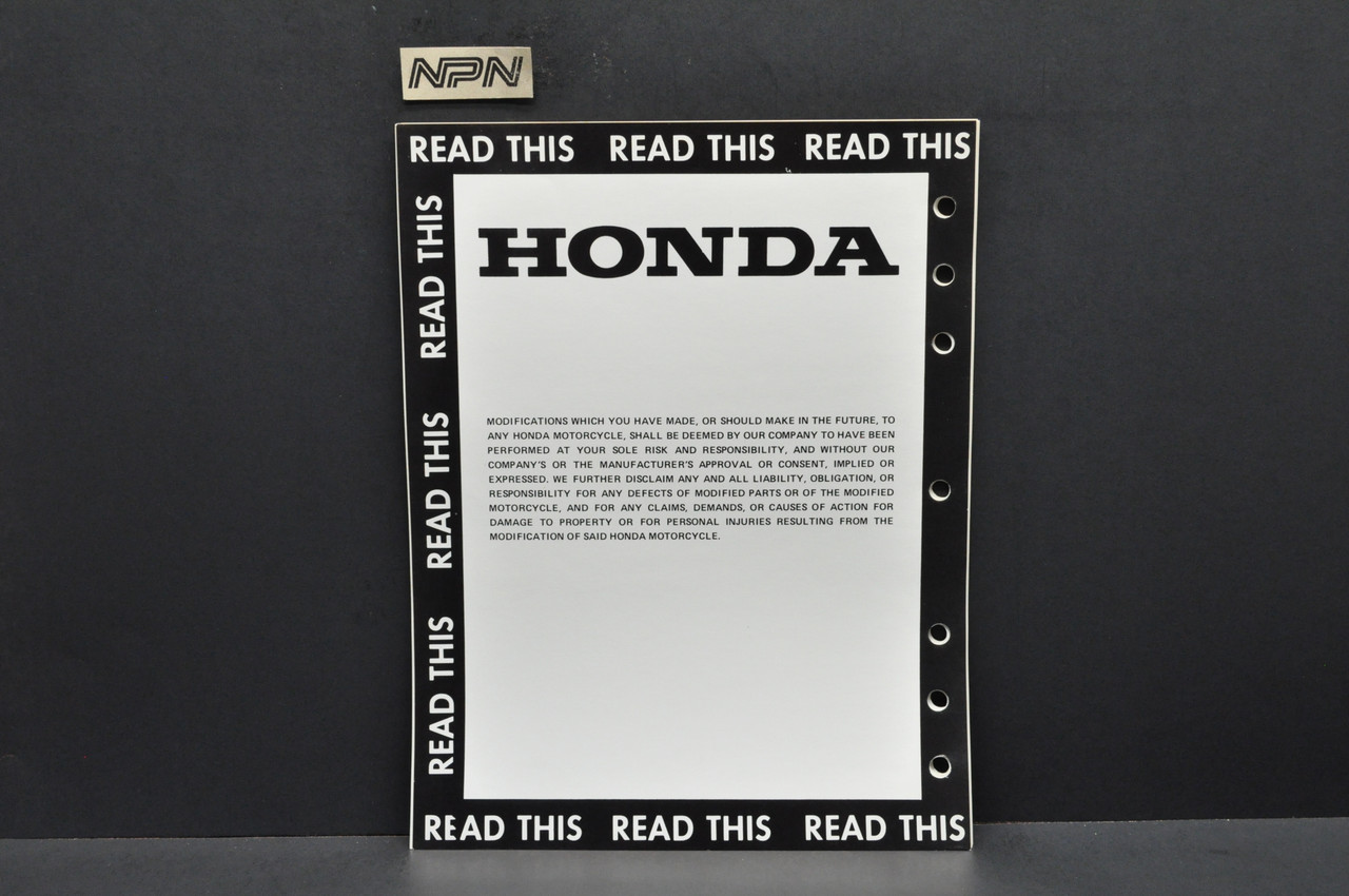 Vintage NOS 1979-81 Honda CT70 Motorcycle Dealer Set Up Instruction Manual