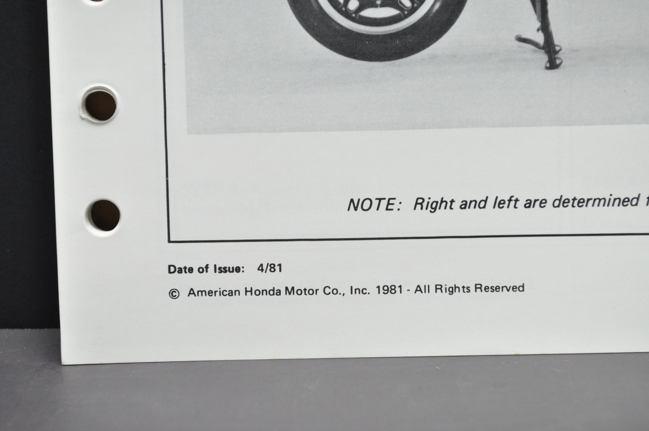 Vtg 1981 Honda GL500 I Silver Wing Insterstate Dealer Set Up Instruction Manual