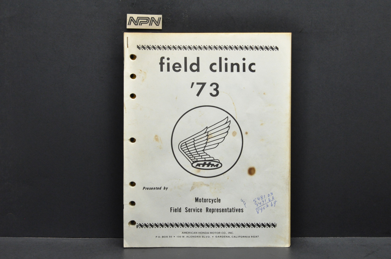Vtg '73 Honda CR250 M Motorcycle Field Clinic Service Representatives Manual