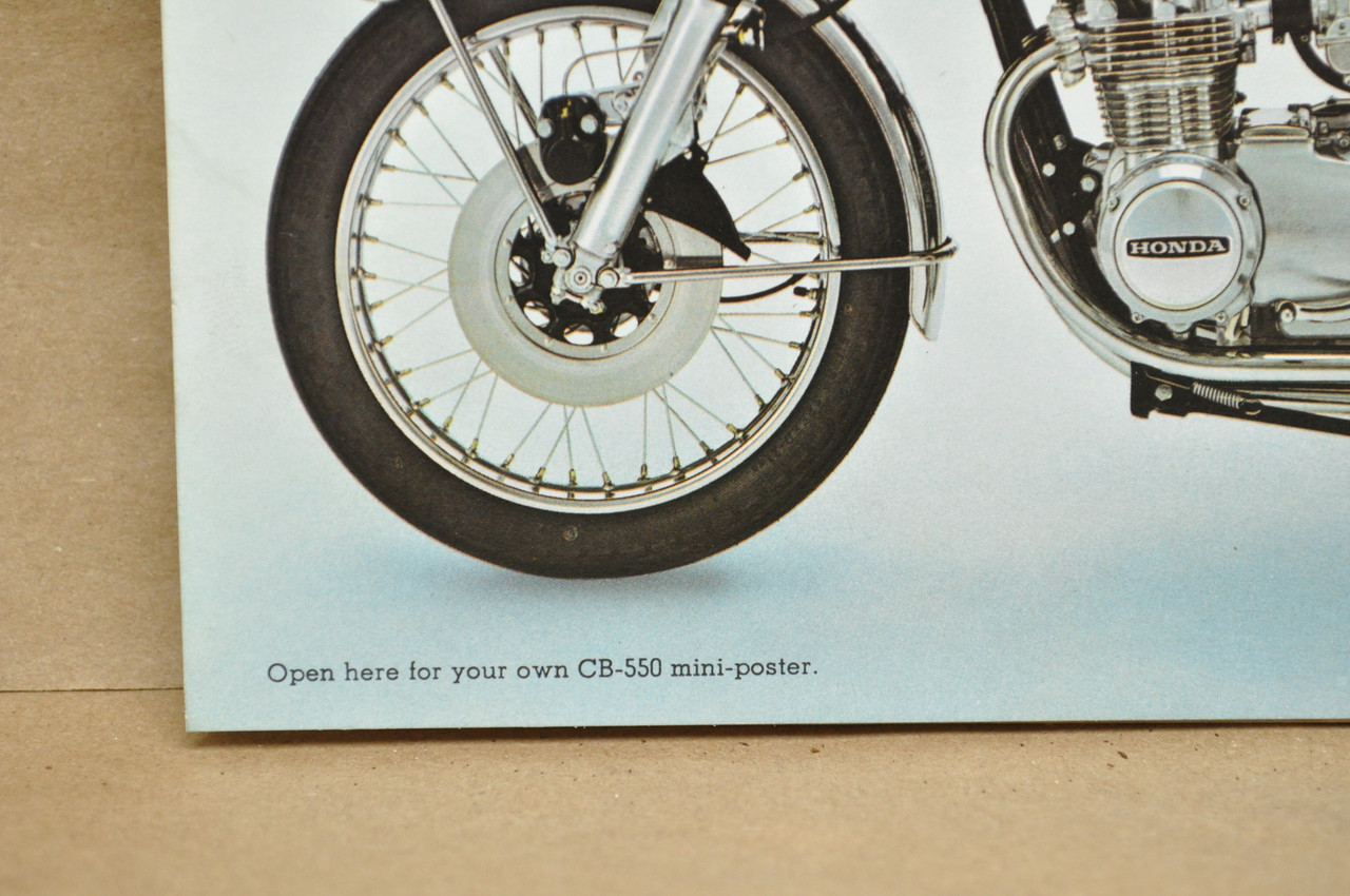 Vintage 1974 Honda CB750 K4 CB550  Dealer Sales Spec Brochure Mini Poster