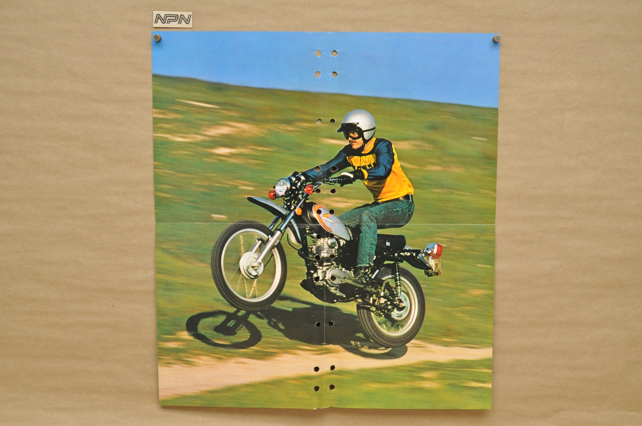 Vtg 1974 Honda XL350 K0 XL250 K1 Motorcycle Dealer Sales Spec Brochure Poster