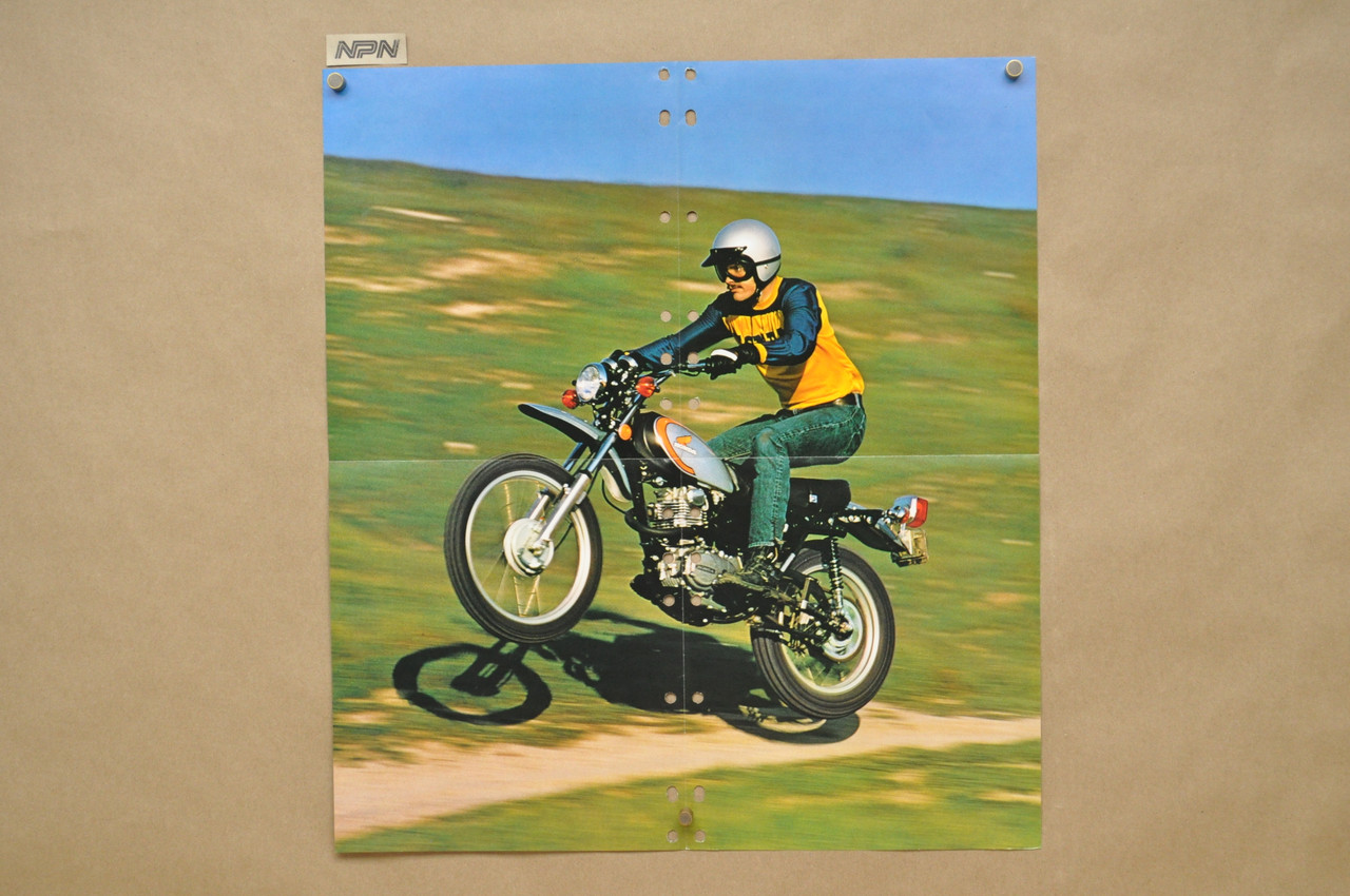 Vtg 1974 Honda XL350 K0 XL250 K1 Motorcycle Dealer Sales Spec Brochure Poster