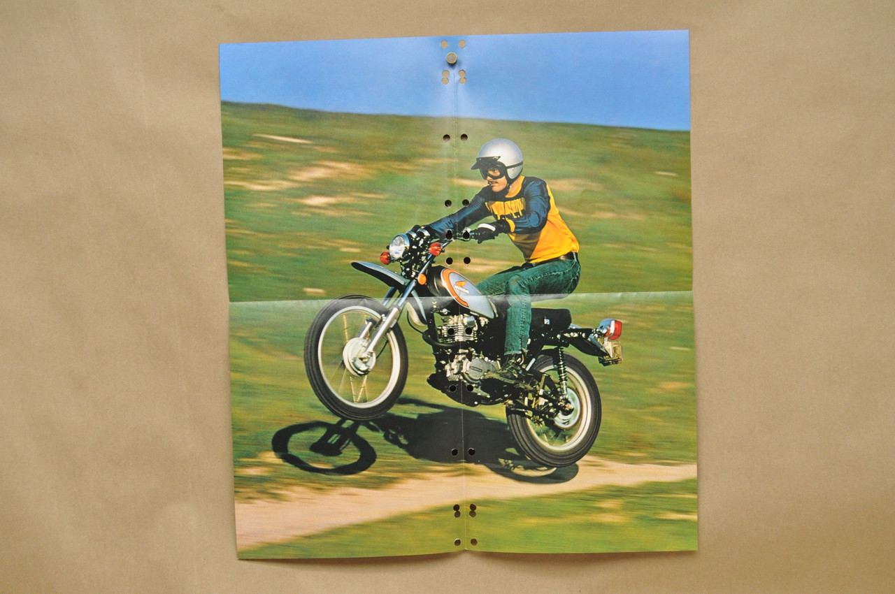Vtg 1974 Honda XL350 K0 XL250 K1 Motorcycle Dealer Sales Spec Brochure Poster