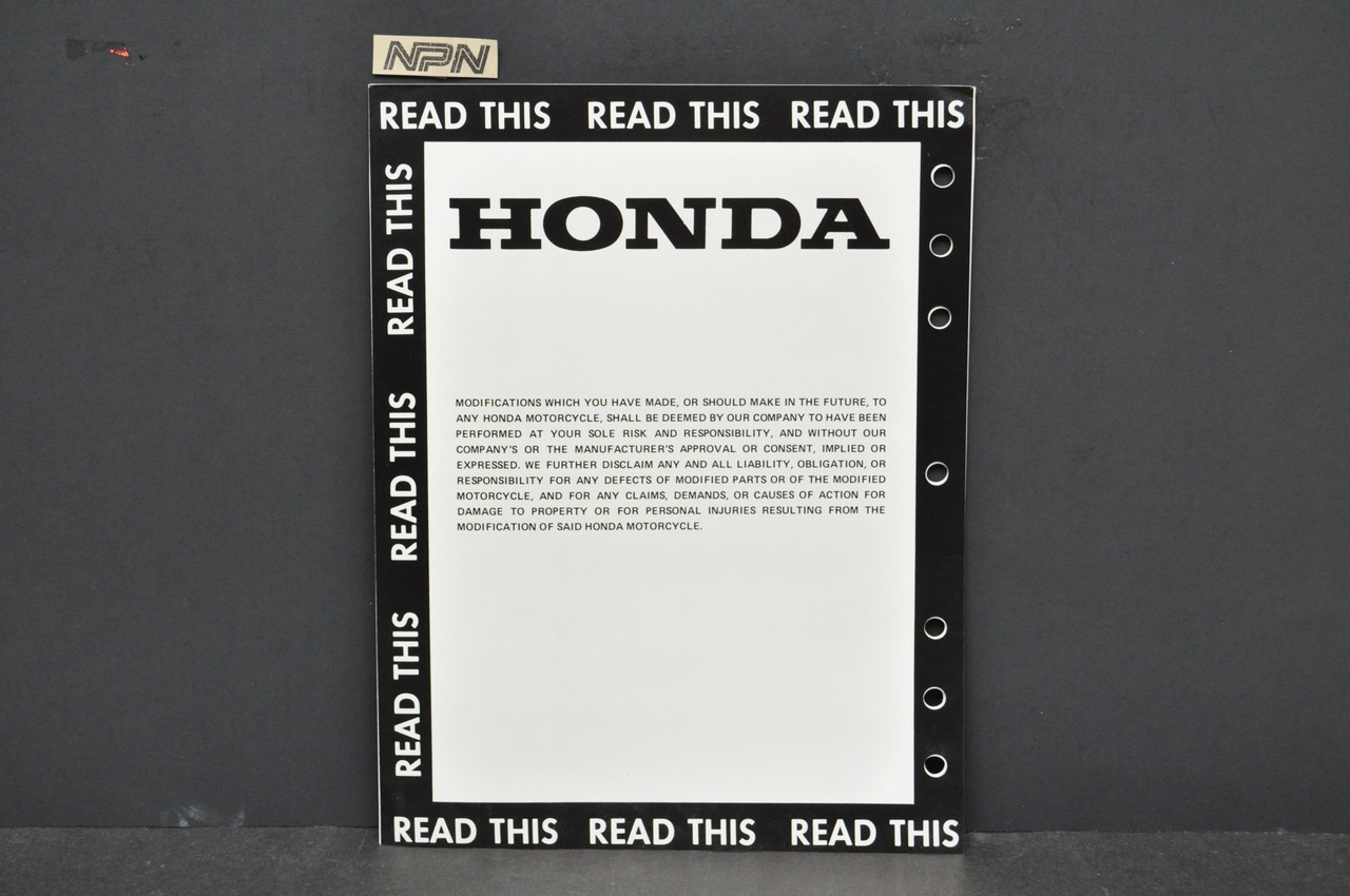 Vintage NOS 1978-80 Honda FL250 Odyssey Dealer Set Up Instruction Manual