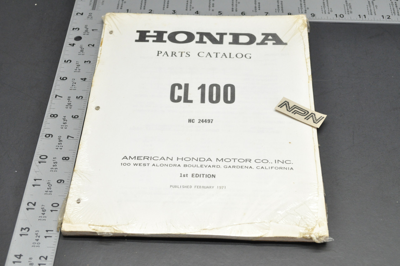 Vintage NOS 1971 Honda CL100 K1 Scrambler Parts Catalog Book Diagram Manual