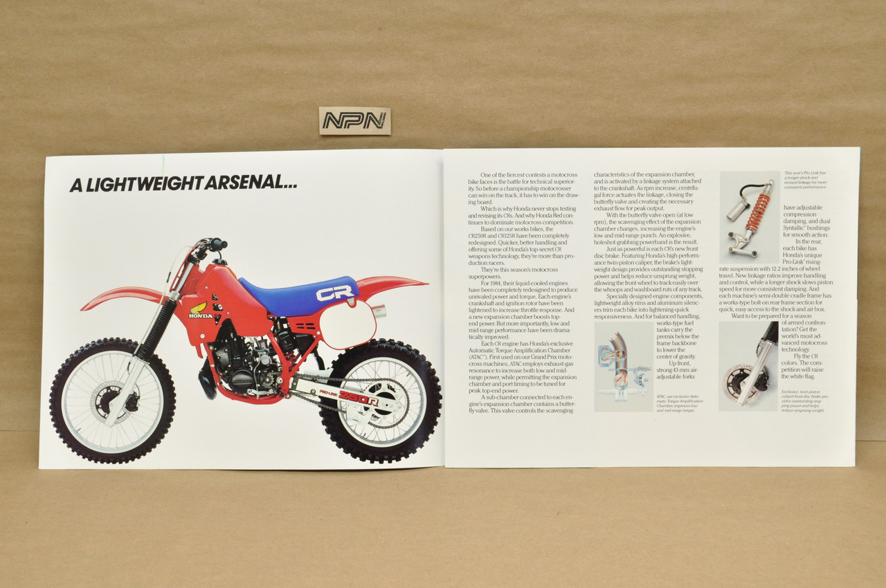 Vintage NOS 1984 Honda CR250 R CR125 R Dealer Sales Spec Brochure