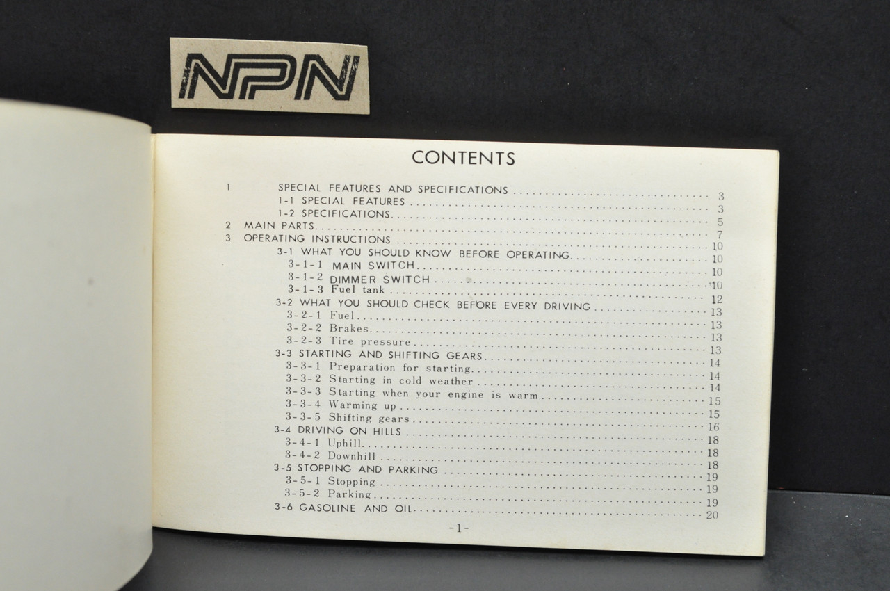 Vtg NOS 69-70 Gemini SST 50 Mini Trail Motorcycle Owners Manual
