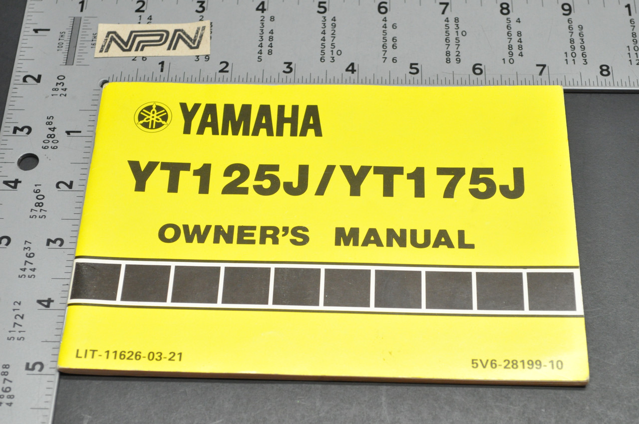 Vtg NOS 1982 Yamaha YT125 J YT175 J Motorcycle Owners Manual First ...