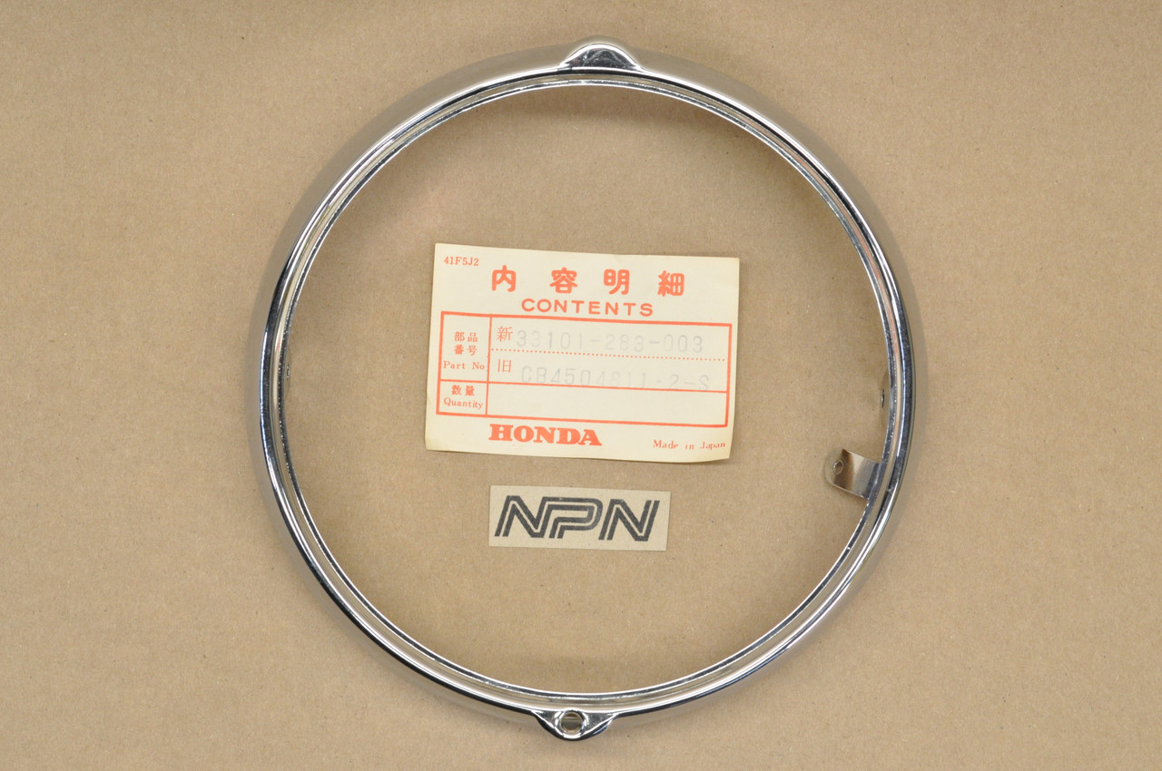 NOS Honda CB450 K0 & Late CB72 CB77 CL72 CL77 Head Light Bezel Ring 33101-283-003