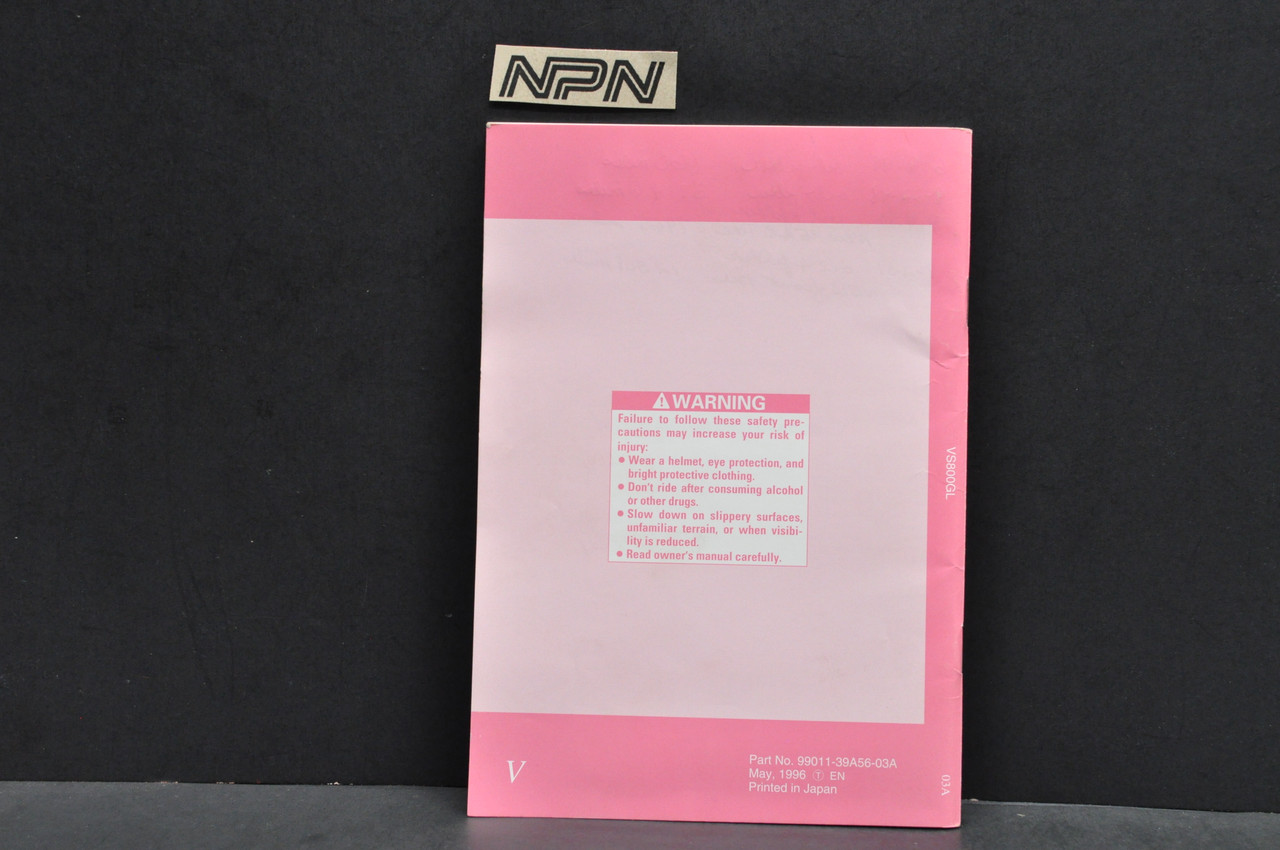 Vintage 1996 Suzuki VS800 GL Intruder Motorcycle Owners Manual