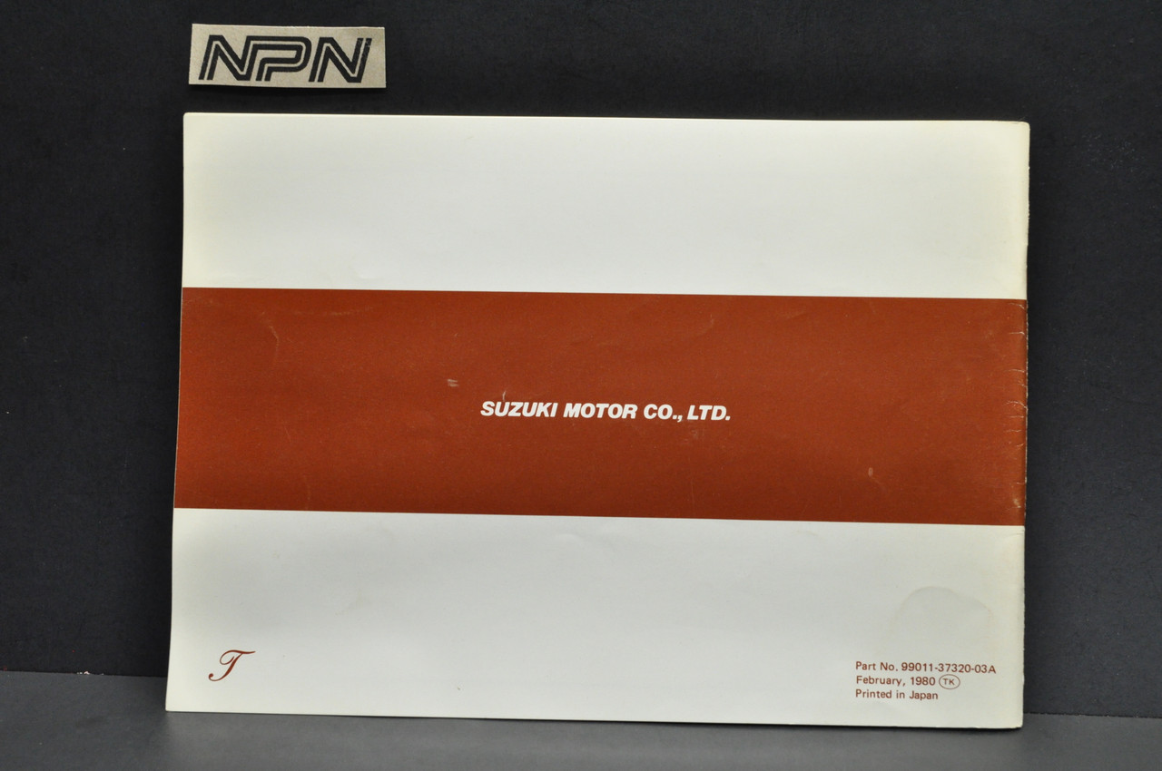 Vintage 1980 Suzuki GN400 GN400 X Motorcycle Owners Manual - NOS