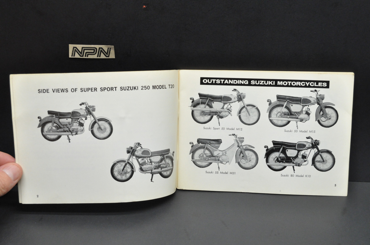 Vintage 1969 Suzuki T20 250 Super Sport Motorcycle Owners Manual