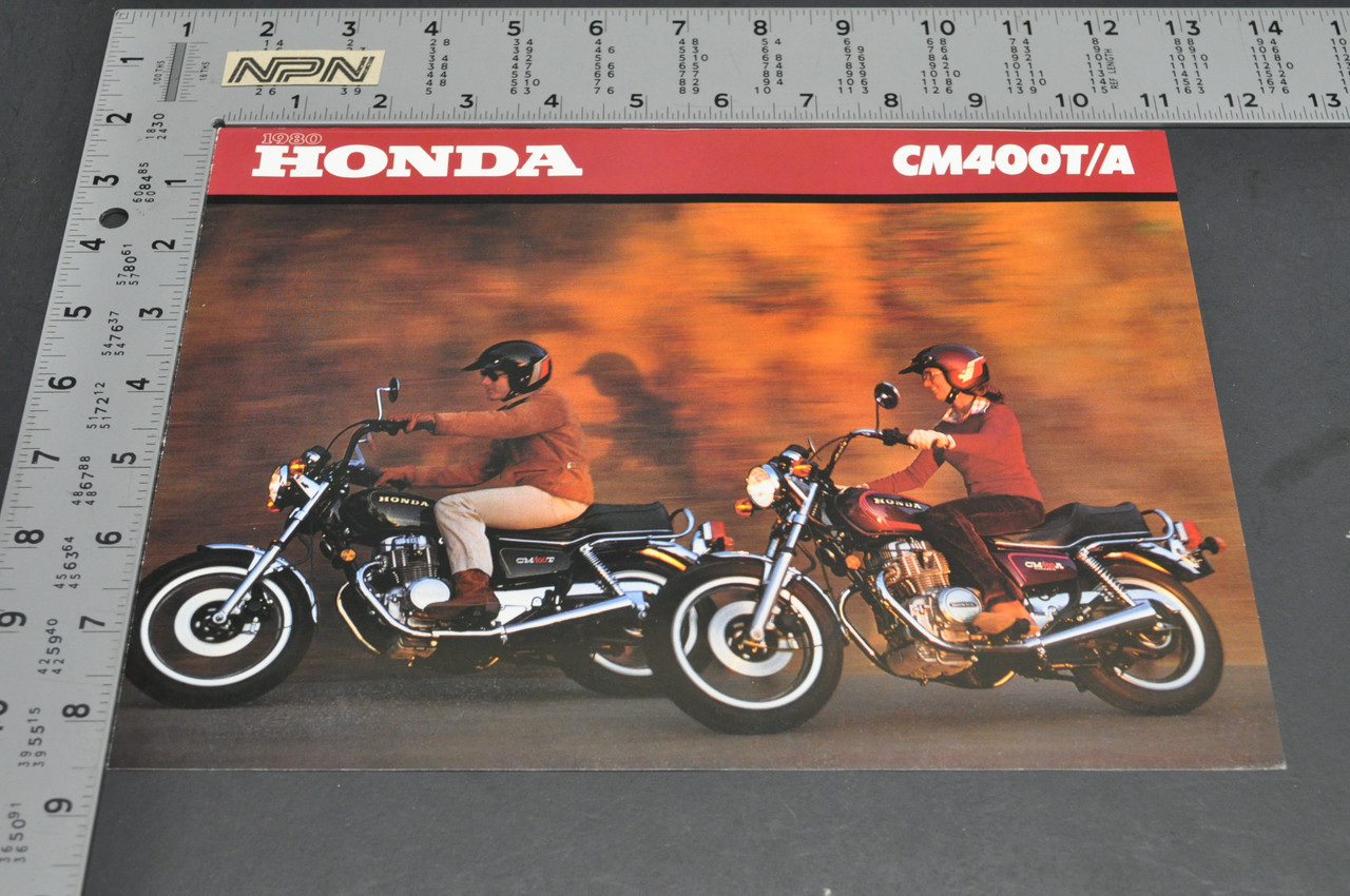Vintage NOS 1980 Honda CM400 T CM400 A Motorcycle Brochure Spec Sheet Flyer