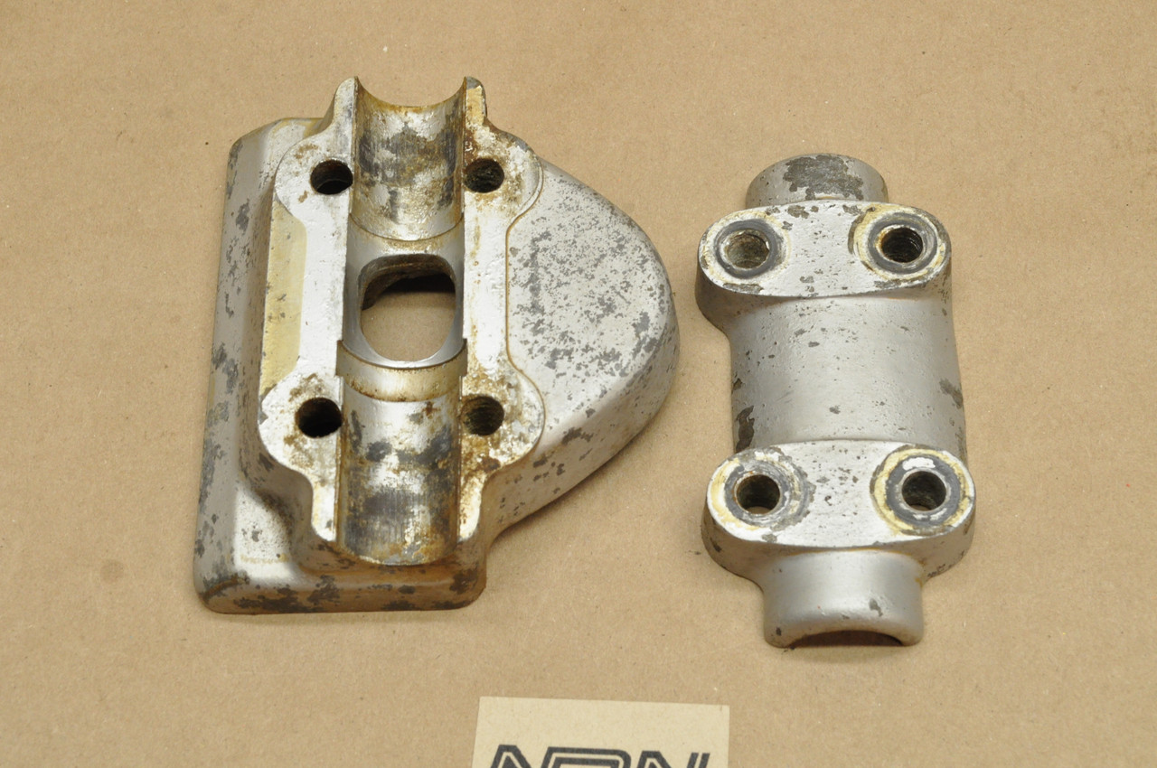 Vintage Used OEM Honda CA95 Handlebar Holder Upper & Lower Clamp 53132-203-010