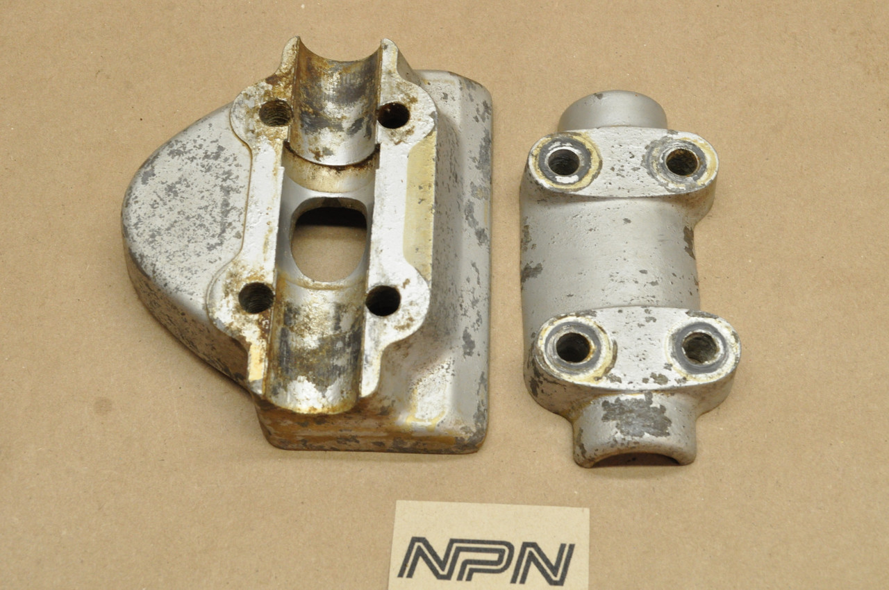 Vintage Used OEM Honda CA95 Handlebar Holder Upper & Lower Clamp 53132-203-010