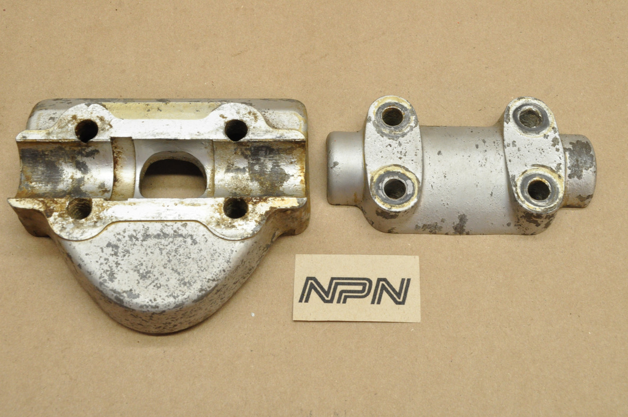 Vintage Used OEM Honda CA95 Handlebar Holder Upper & Lower Clamp 53132-203-010