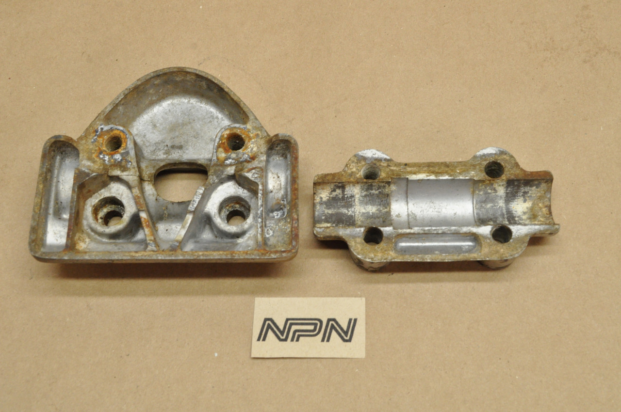 Vintage Used OEM Honda CA95 Handlebar Holder Upper & Lower Clamp 53132-203-010