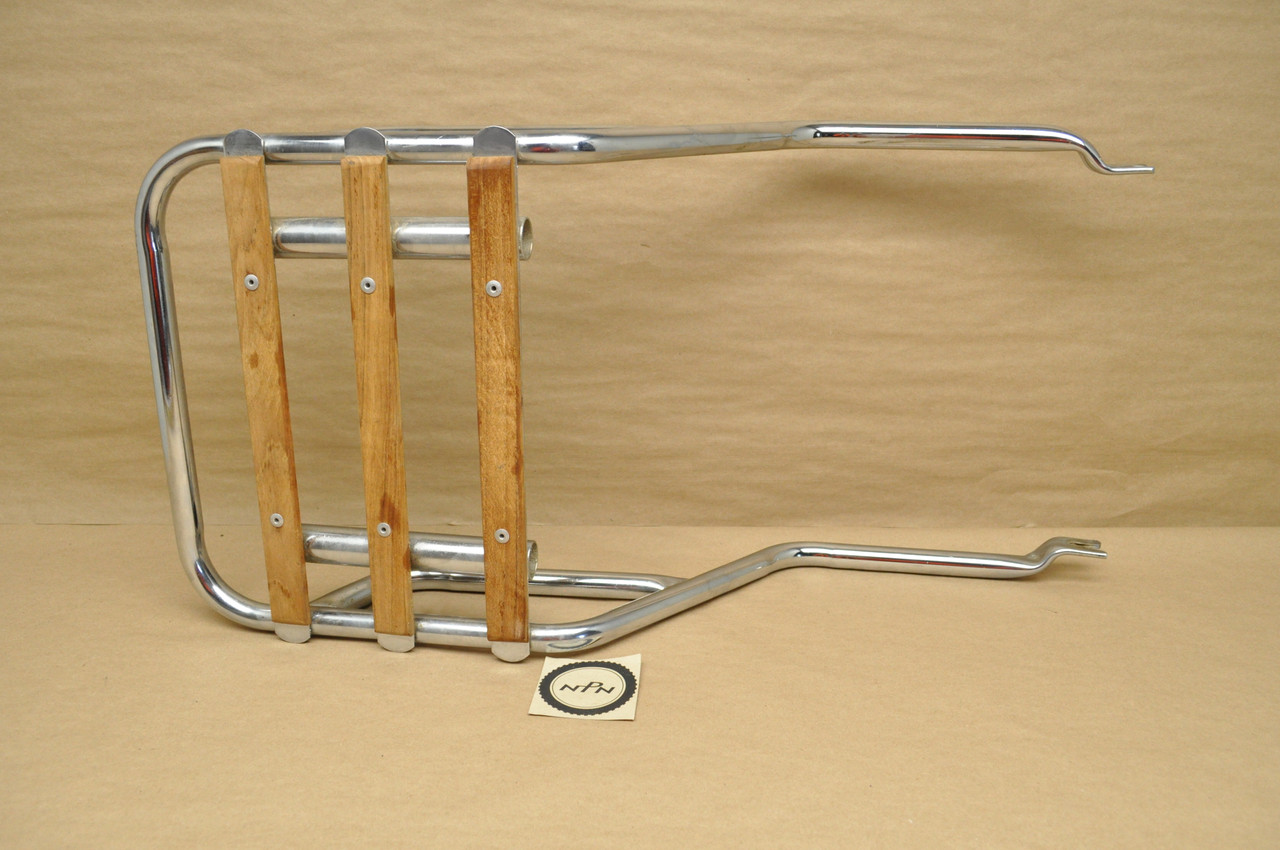 Vtg Used Honda CB750 ? Rear Luggage Cargo Rack Chrome & Wood Grain