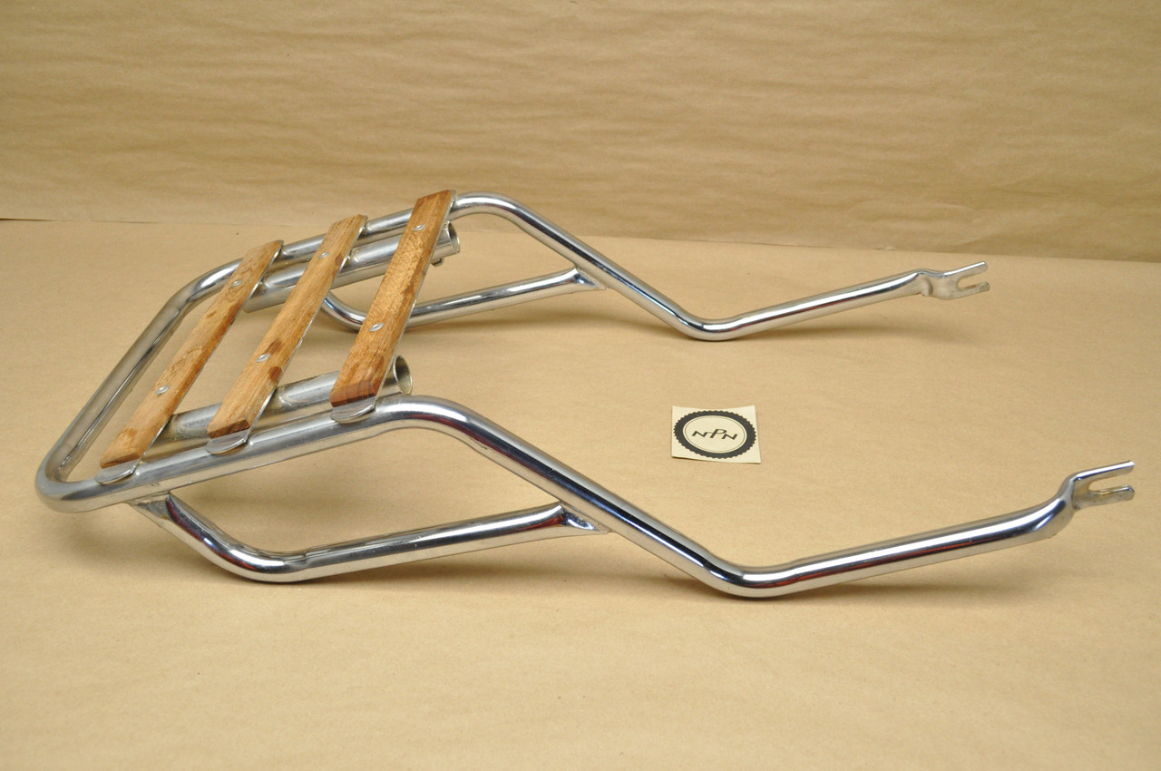 Vtg Used Honda CB750 ? Rear Luggage Cargo Rack Chrome & Wood Grain