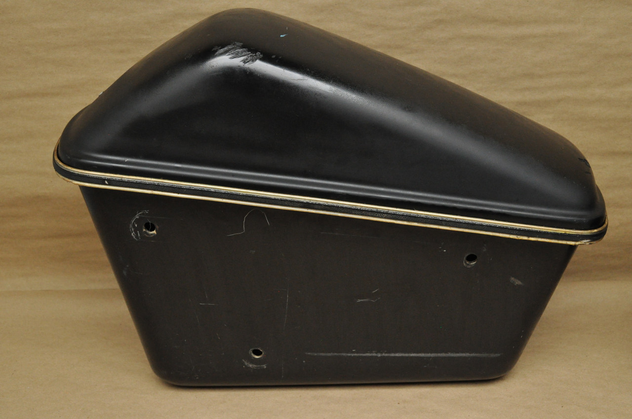 Vtg Used Honda Yamaha Kawasaki Motorcycle Triple A Black Fiberglass Saddle Bag Lot