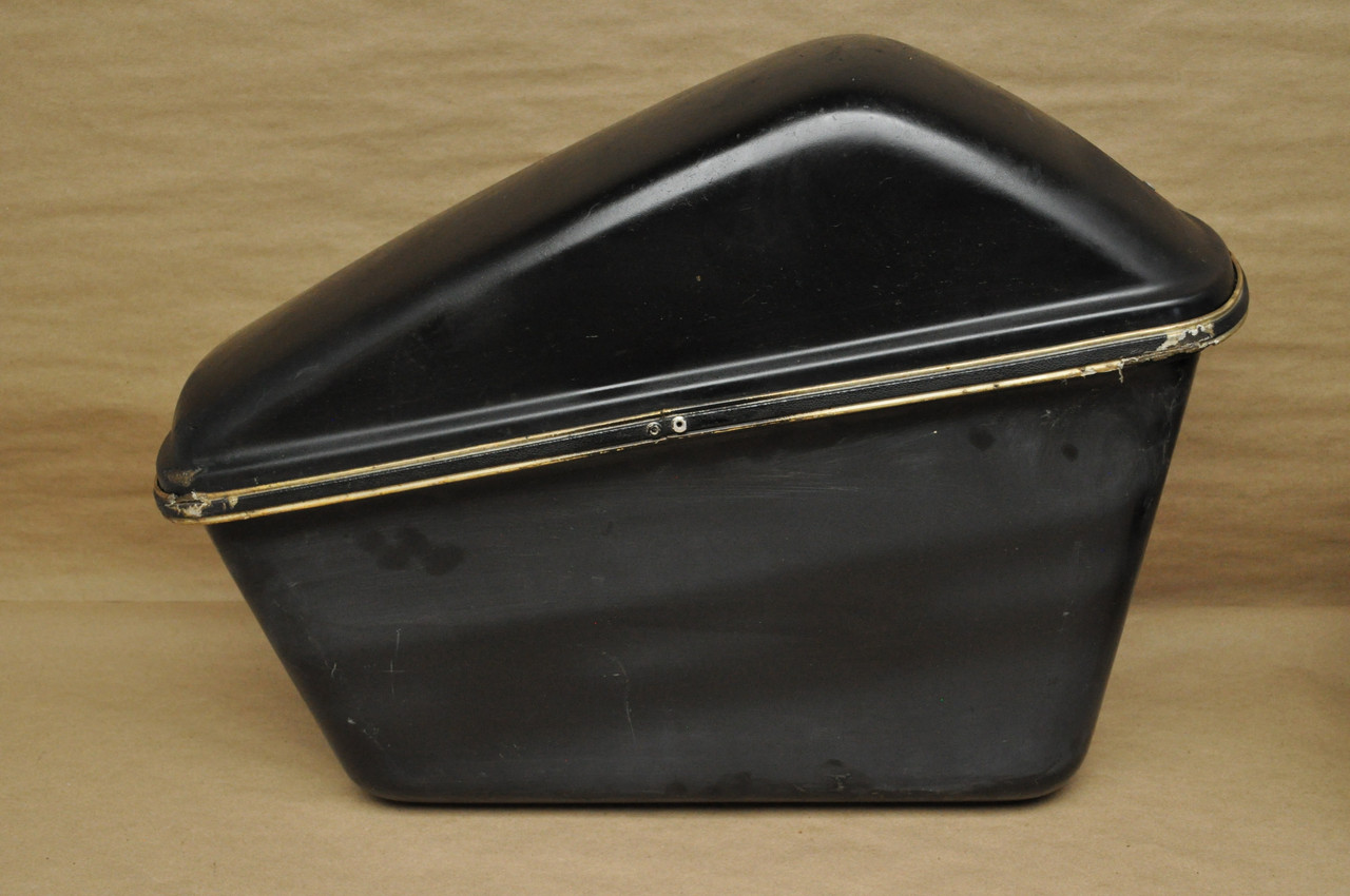 Vtg Used Honda Yamaha Kawasaki Motorcycle Triple A Black Fiberglass Saddle Bag Lot