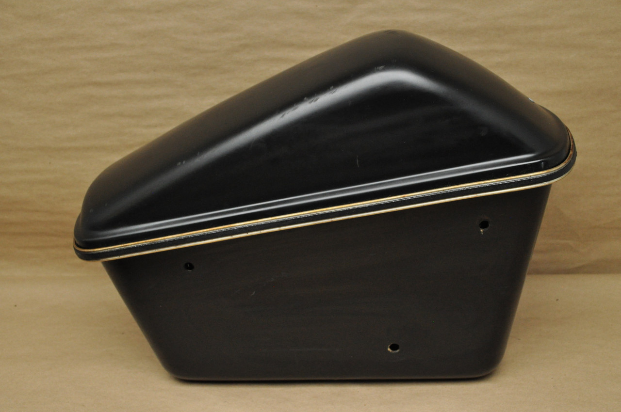 Vtg Used Honda Yamaha Kawasaki Motorcycle Triple A Black Fiberglass Saddle Bag Lot