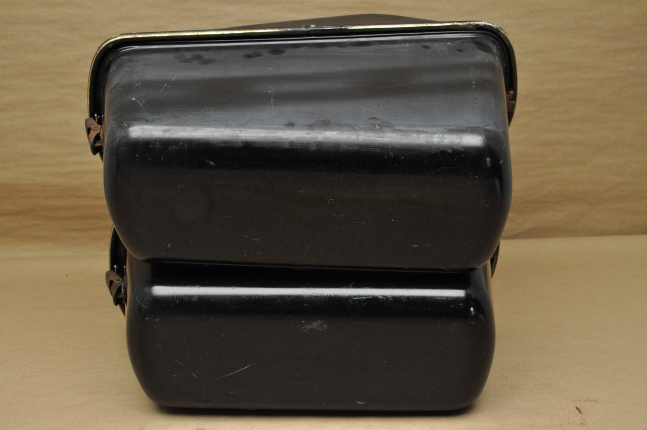 Vtg Used Honda Yamaha Kawasaki Motorcycle Triple A Black Fiberglass Saddle Bag Lot