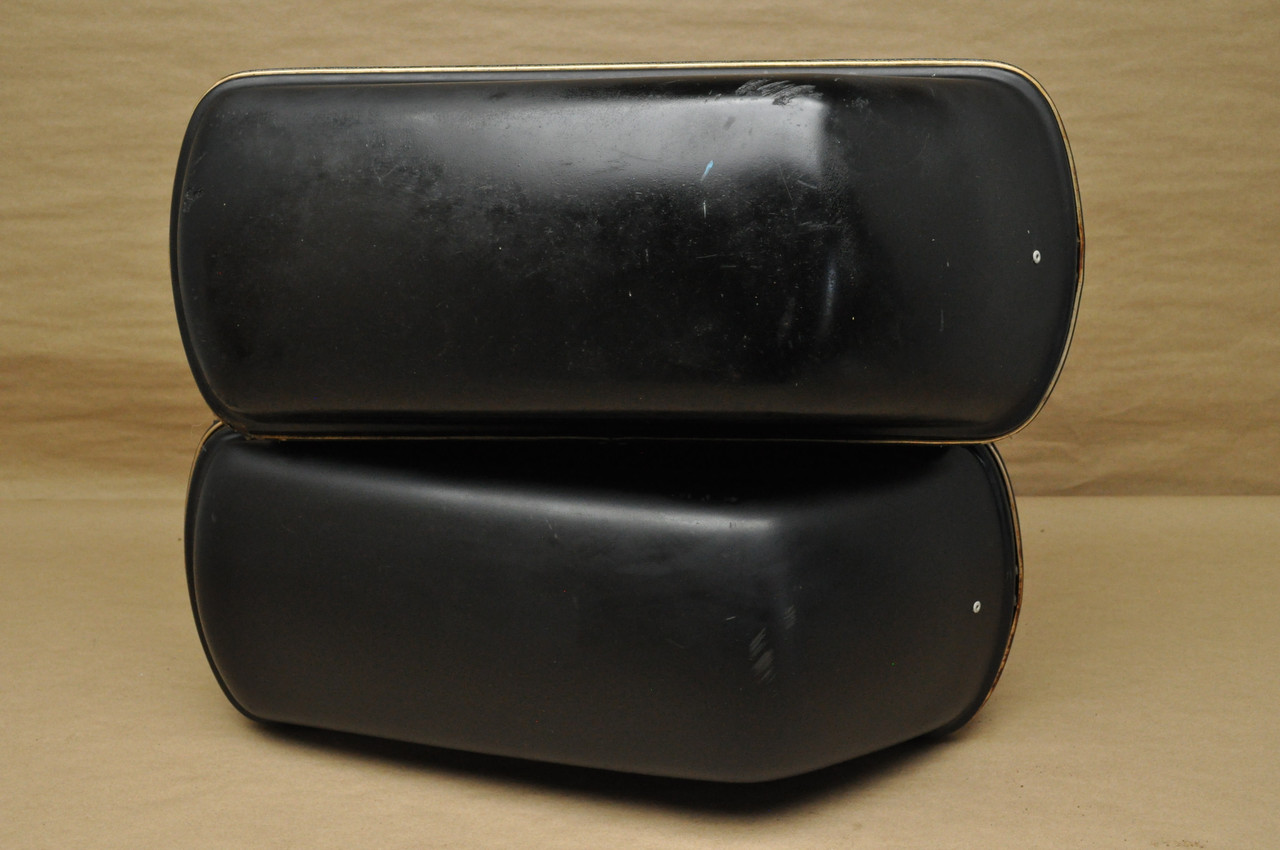 Vtg Used Honda Yamaha Kawasaki Motorcycle Triple A Black Fiberglass Saddle Bag Lot