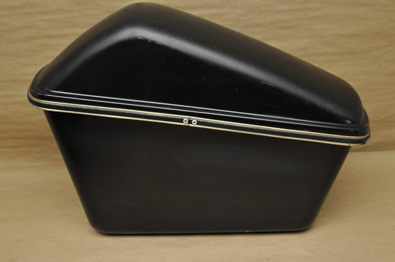 Vtg Used Honda Yamaha Kawasaki Motorcycle Triple A Black Fiberglass Saddle Bag Lot