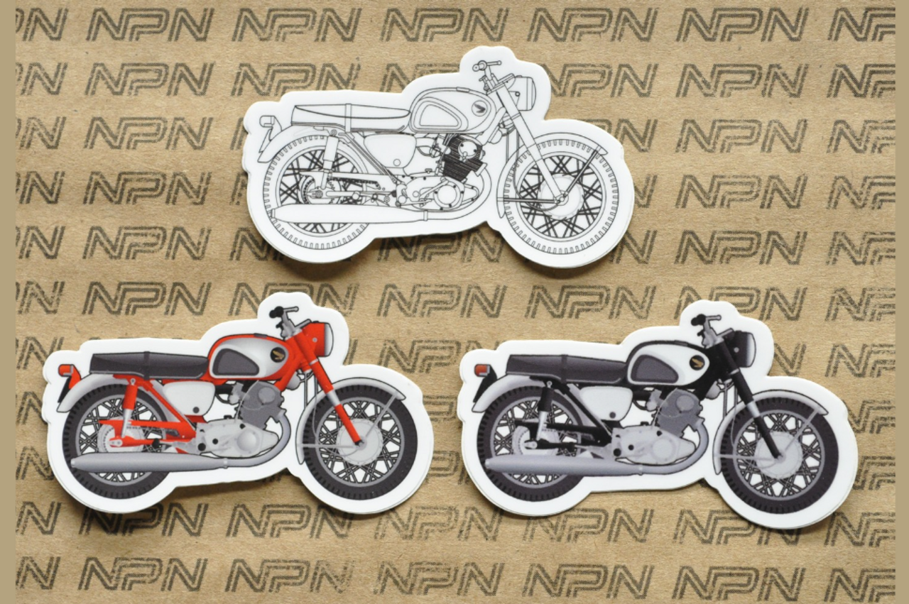 Honda CB77 Super Hawk Decal Bundle Die Cut Motorcycle Stickers Lot of 3