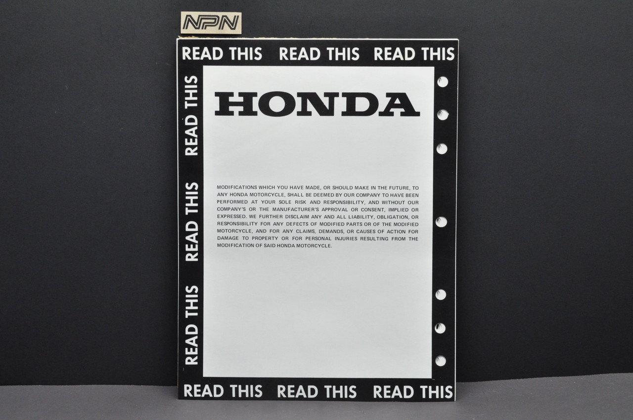 Vintage NOS 1979 Honda CT90 Trail 90 Dealer Set Up Instruction Manual