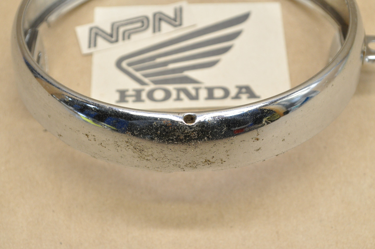 NOS Honda CL70 CL90 CT70 Silver Tag CT90 S90 SL90 Head Light Bezel 33101-028-672