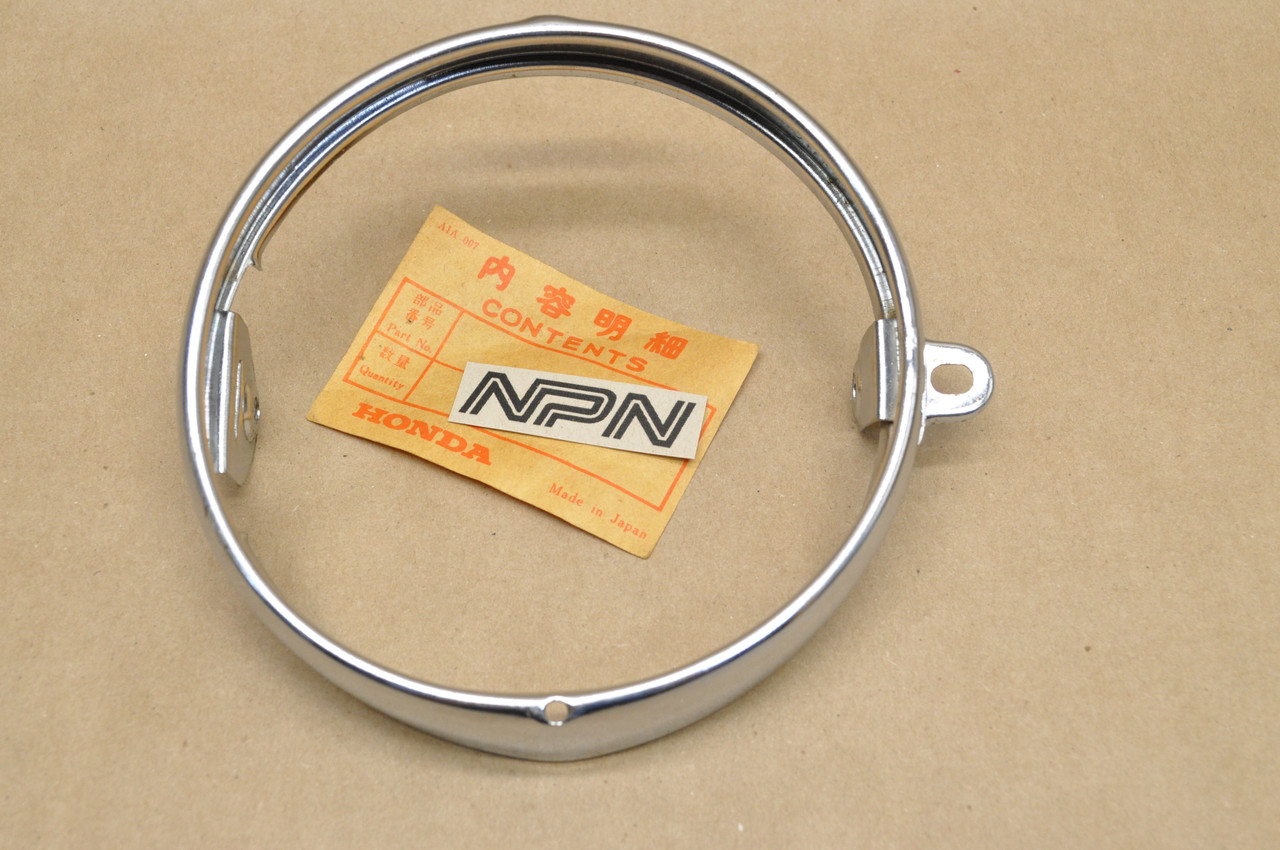 NOS Honda CL70 CL90 CT70 Silver Tag CT90 S90 SL90 Head Light Bezel 33101-028-672