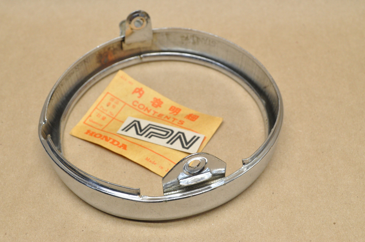 NOS Honda CL70 CL90 CT70 Silver Tag CT90 S90 SL90 Head Light Bezel 33101-028-672