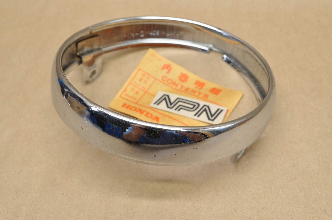 NOS Honda CL70 CL90 CT70 Silver Tag CT90 S90 SL90 Head Light Bezel 33101-028-672