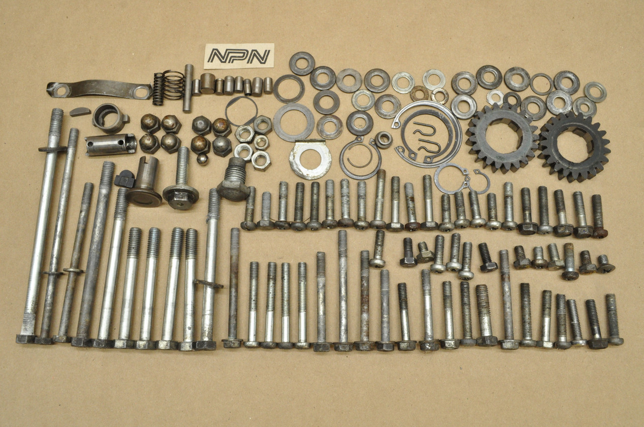 Vintage OEM Honda 1973 CL350 K5 Engine Bolt Screw Washer Nut Plate Cap Spring Hardware Lot