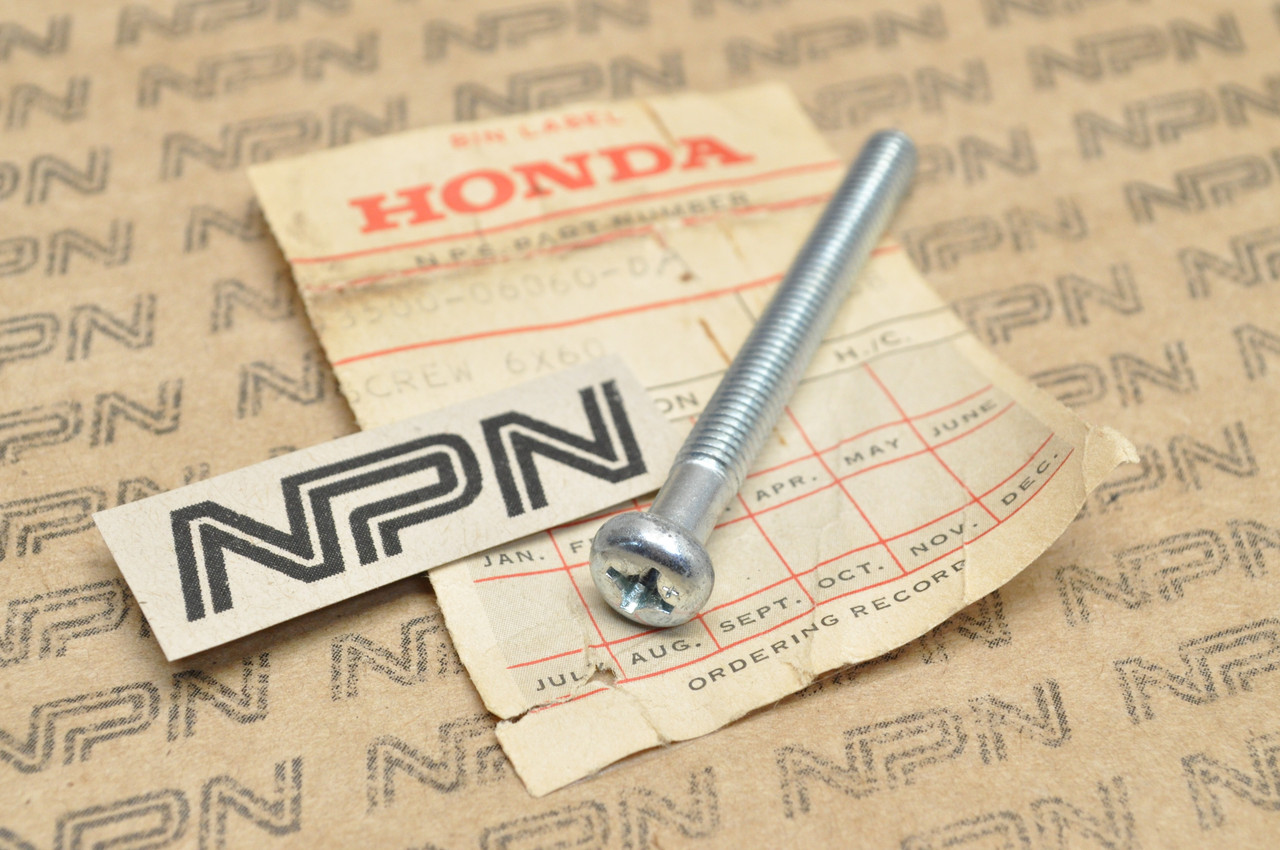 NOS Honda ATC70 CA95 CB750 CB92 CL70 CR250 SL70 XL250 Screw 93500-06060-0A