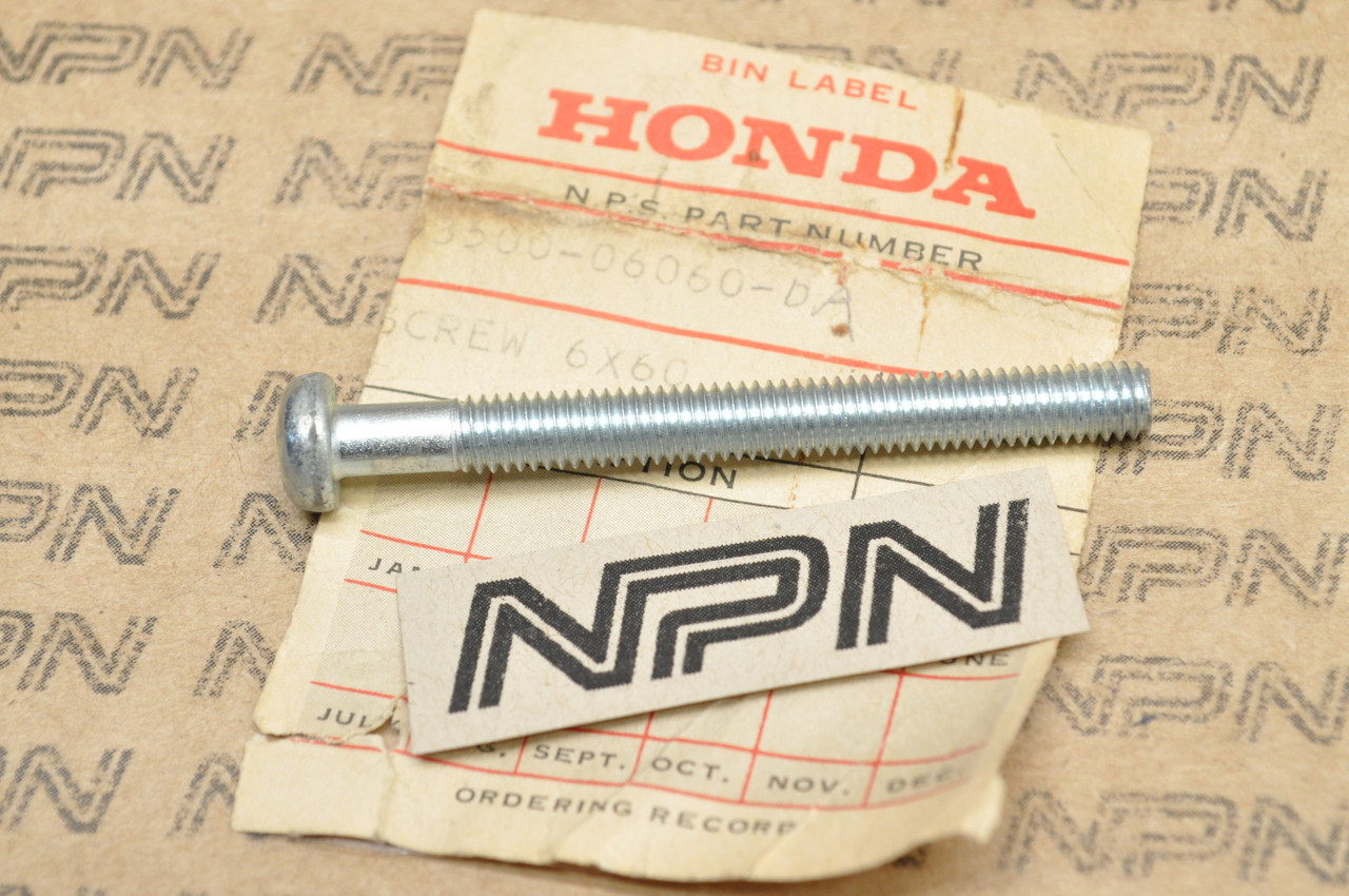 NOS Honda ATC70 CA95 CB750 CB92 CL70 CR250 SL70 XL250 Screw 93500-06060-0A