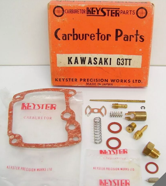 NOS Kawasaki G3TR G3 TT Keyster Carburetor Carb Needle Jet Spring Rebuild Repair Kit