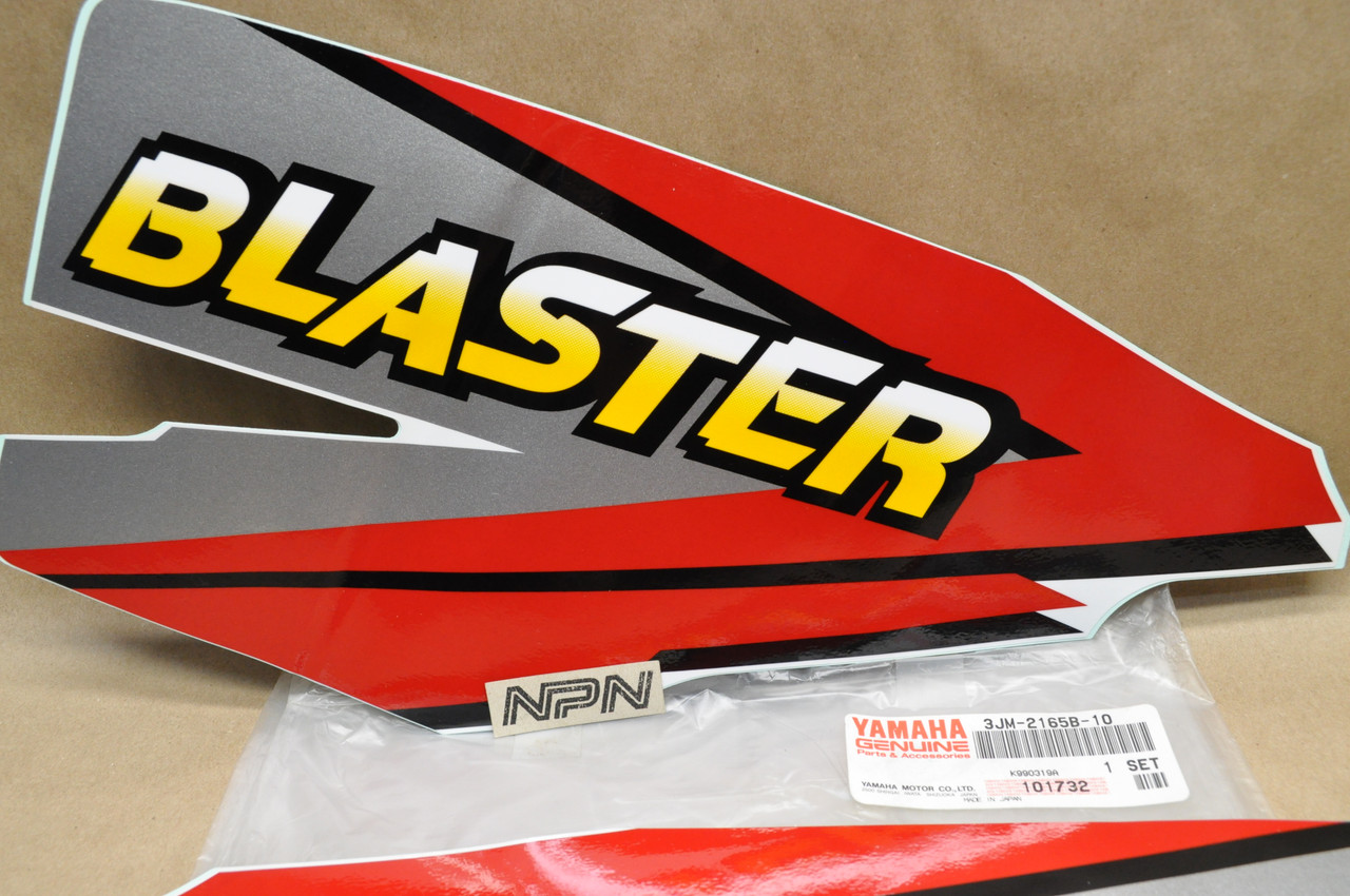 NOS Yamaha YFS200 Blaster Red Rear Fender Decal Emblem Sticker Set 3JM-2165B-10