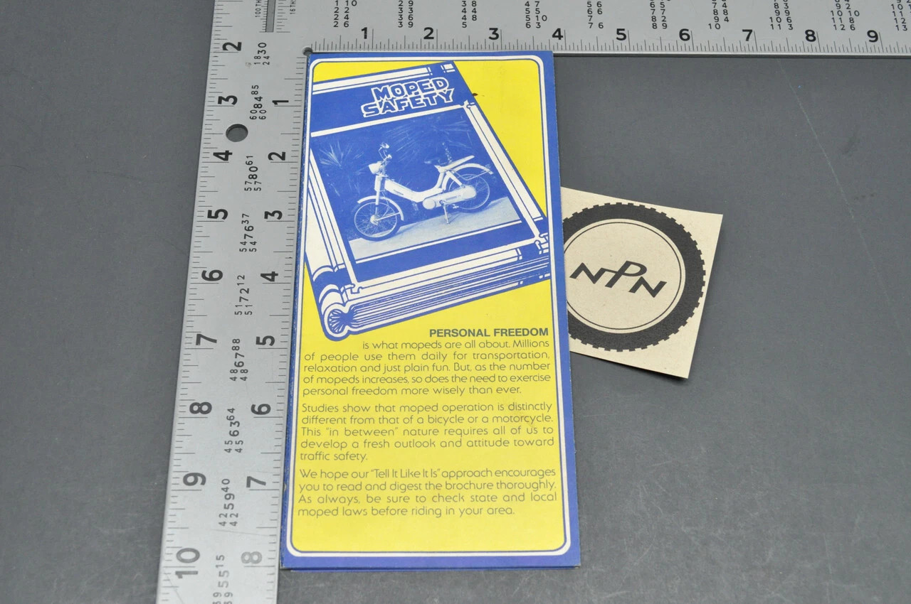 Vintage NOS 1978 Honda Moped Safety Manual Brochure PA50 Hobbit Cartoon