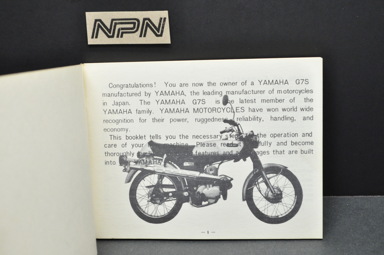 Vintage NOS 1972 Yamaha G7S Motorcycle Owners Service Manual