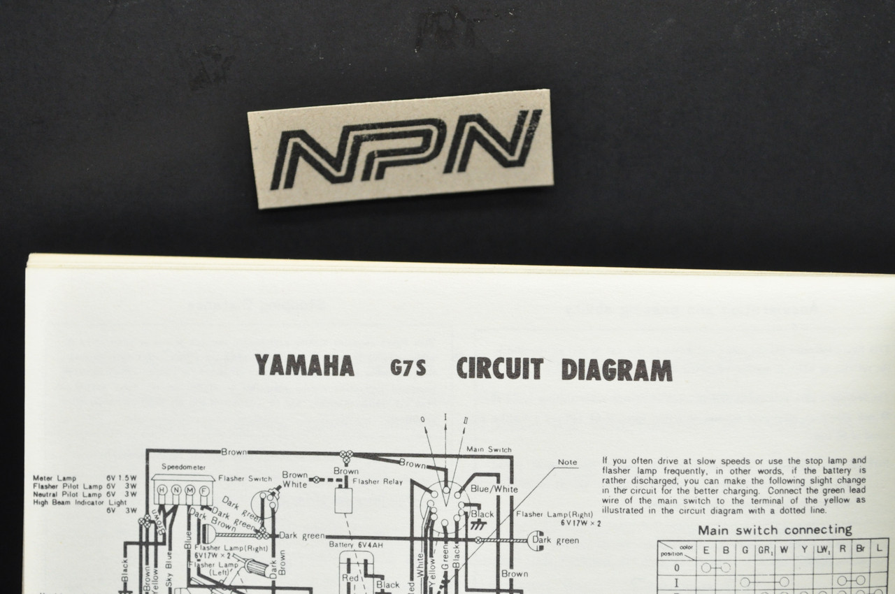 Vintage NOS 1972 Yamaha G7S Motorcycle Owners Service Manual