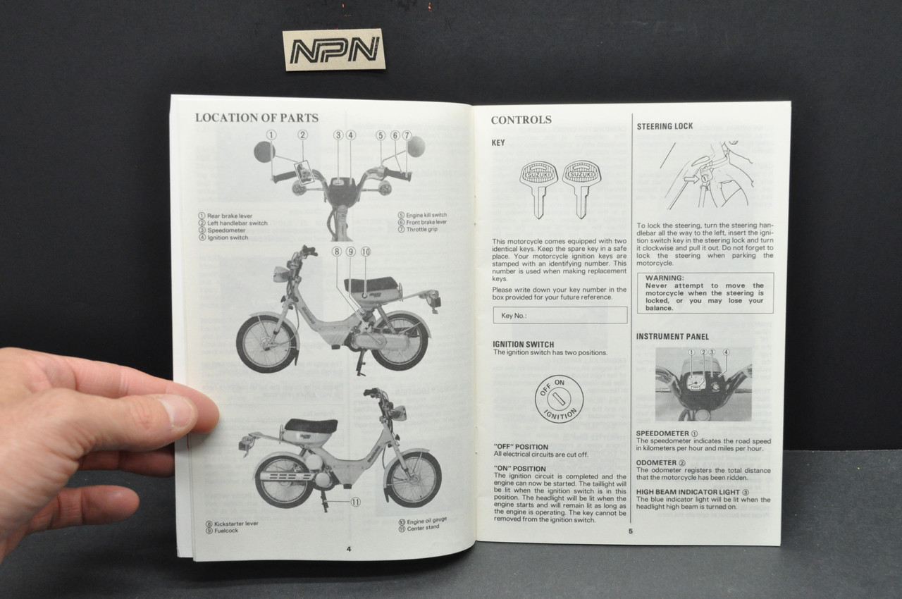 Vintage Suzuki FA50 Moped Motorcycle Owners Manual 1985 Print Date